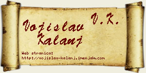 Vojislav Kalanj vizit kartica